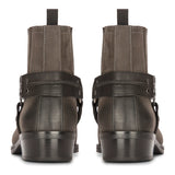 Botas vaqueras negras de estilo western para hombre, con punta cuadrada, ideales para el campo, la caza, el senderismo y montar a caballo.