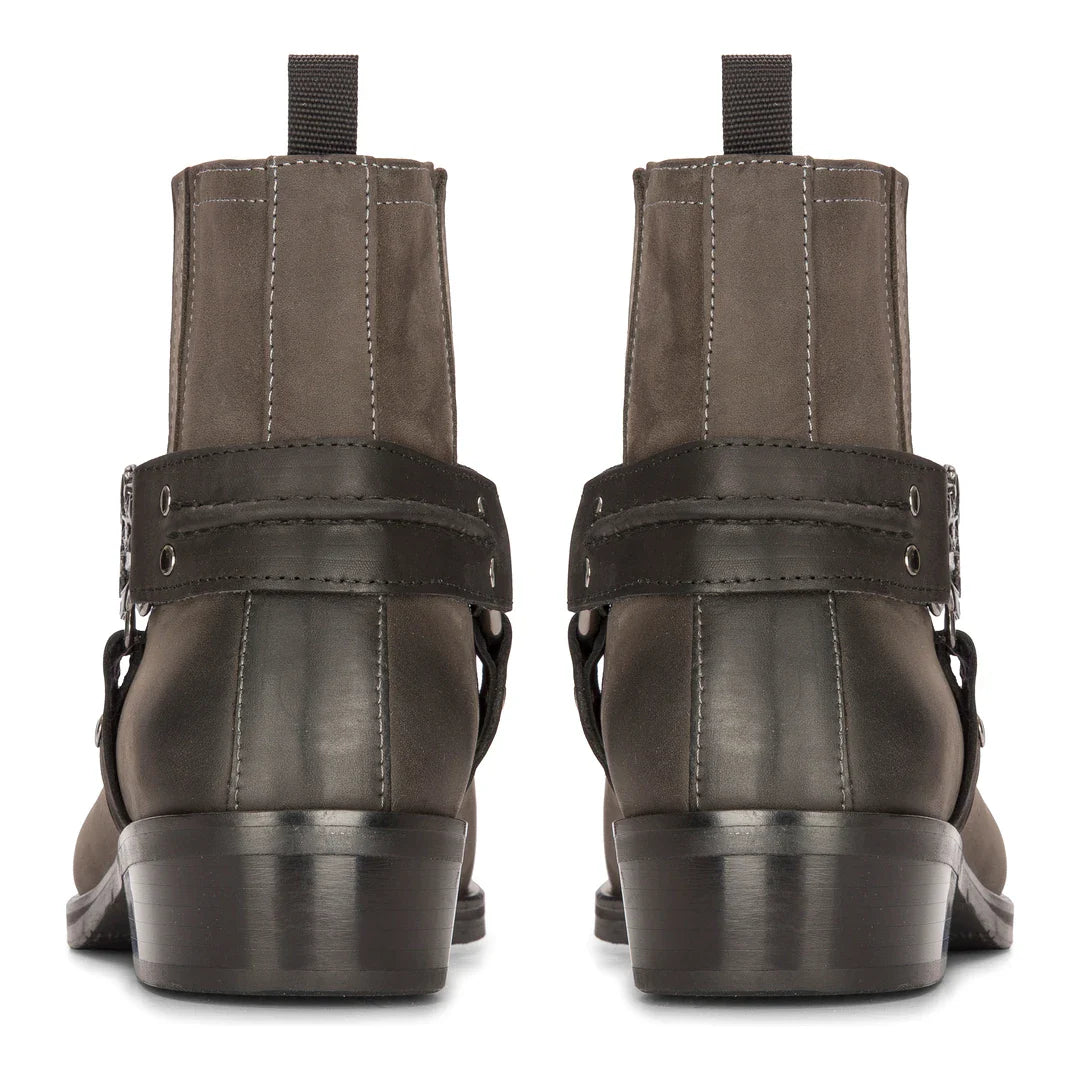 Botas vaqueras negras de estilo western para hombre, con punta cuadrada, ideales para el campo, la caza, el senderismo y montar a caballo.