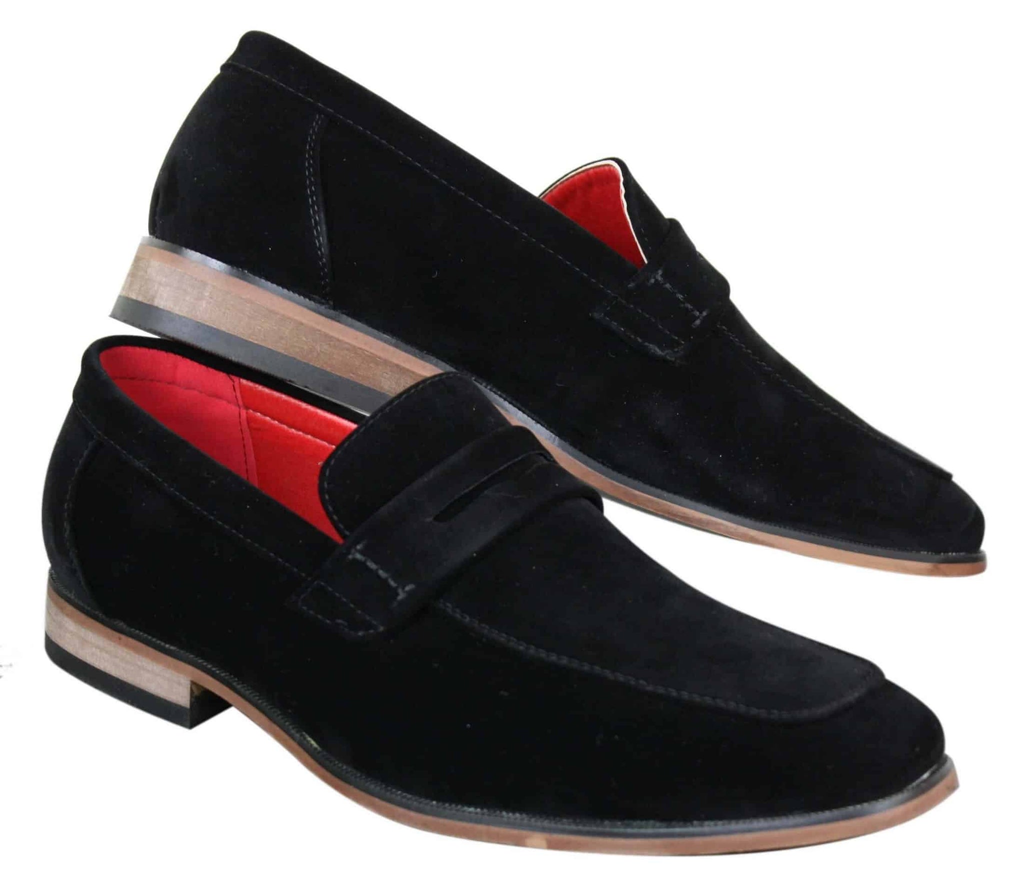 Fiorello 1807 - Zapatos de hombre de ante sintético sin cordones, diseño italiano, mocasines clásicos