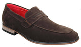 Fiorello 1807 - Zapatos de hombre de ante sintético sin cordones, diseño italiano, mocasines clásicos