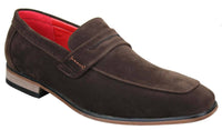 Fiorello 1807 - Zapatos de hombre de ante sintético sin cordones, diseño italiano, mocasines clásicos