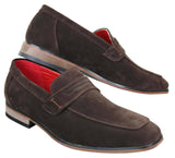 Fiorello 1807 - Zapatos de hombre de ante sintético sin cordones, diseño italiano, mocasines clásicos