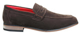 Fiorello 1807 - Zapatos de hombre de ante sintético sin cordones, diseño italiano, mocasines clásicos