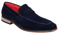 Fiorello 1807 - Zapatos de hombre de ante sintético sin cordones, diseño italiano, mocasines clásicos