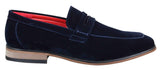 Fiorello 1807 - Zapatos de hombre de ante sintético sin cordones, diseño italiano, mocasines clásicos