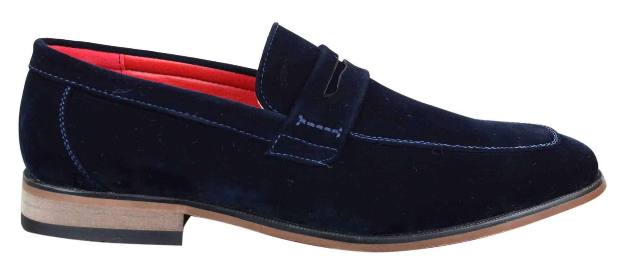 Fiorello 1807 - Zapatos de hombre de ante sintético sin cordones, diseño italiano, mocasines clásicos