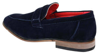 Fiorello 1807 - Zapatos de hombre de ante sintético sin cordones, diseño italiano, mocasines clásicos