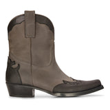 Botas vaqueras altas para hombre, de cuero auténtico, negras, para montar a caballo, bailar, cazar, estilo vaquero vintage, con punta afilada.