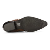 Botas vaqueras altas para hombre, de cuero auténtico marrón, para montar a caballo, bailar, cazar, estilo vaquero vintage, con punta afilada.