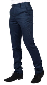 Arthur - Pantalones azul marino de ojo de perdiz para hombre
