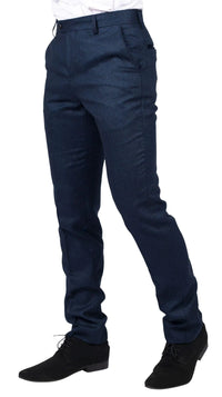 Arthur - Pantalones azul marino de ojo de perdiz para hombre