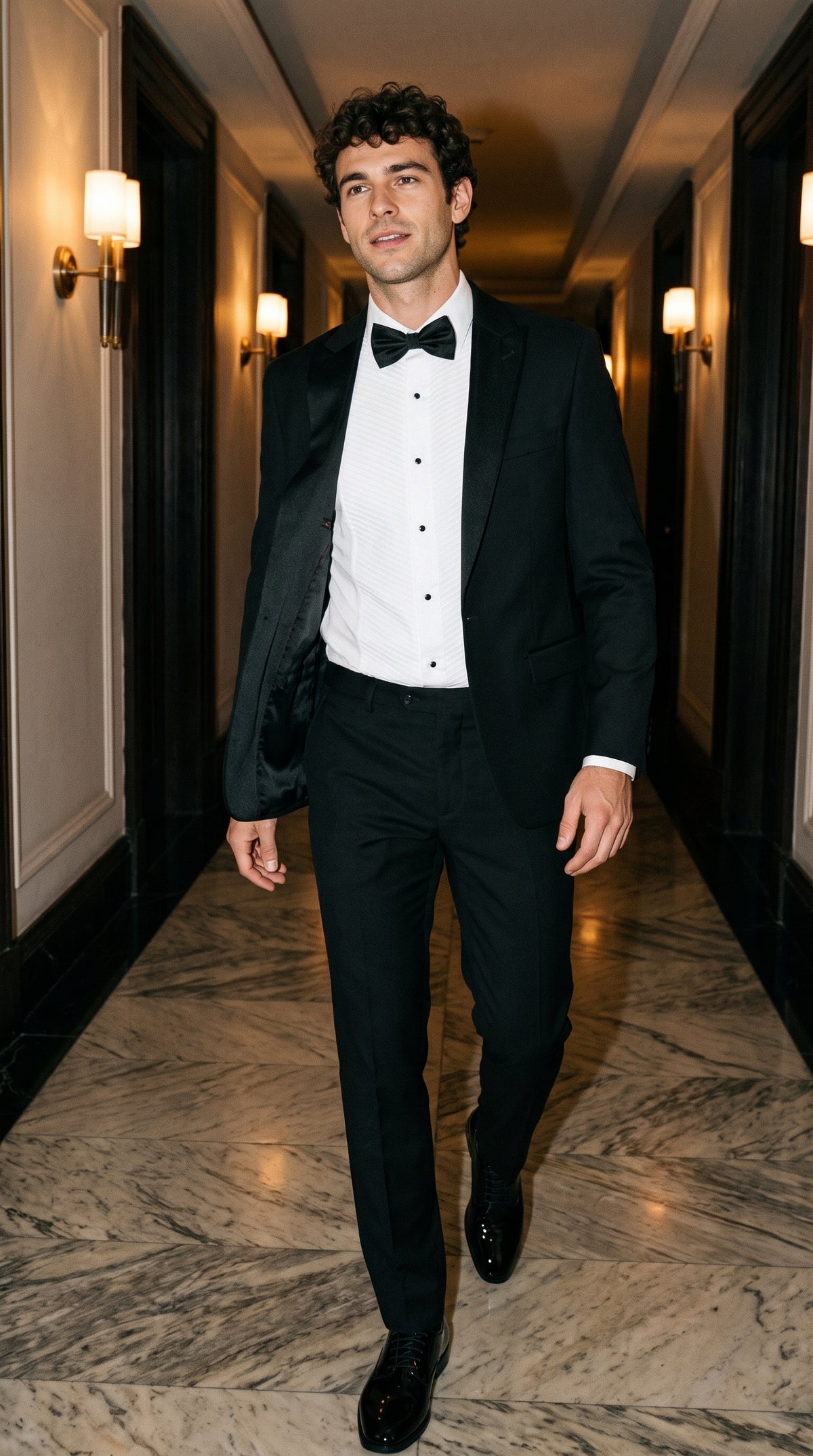 Look #799 styled with Aspen - Traje de esmoquin negro de dos piezas para hombre, ideal para bodas.