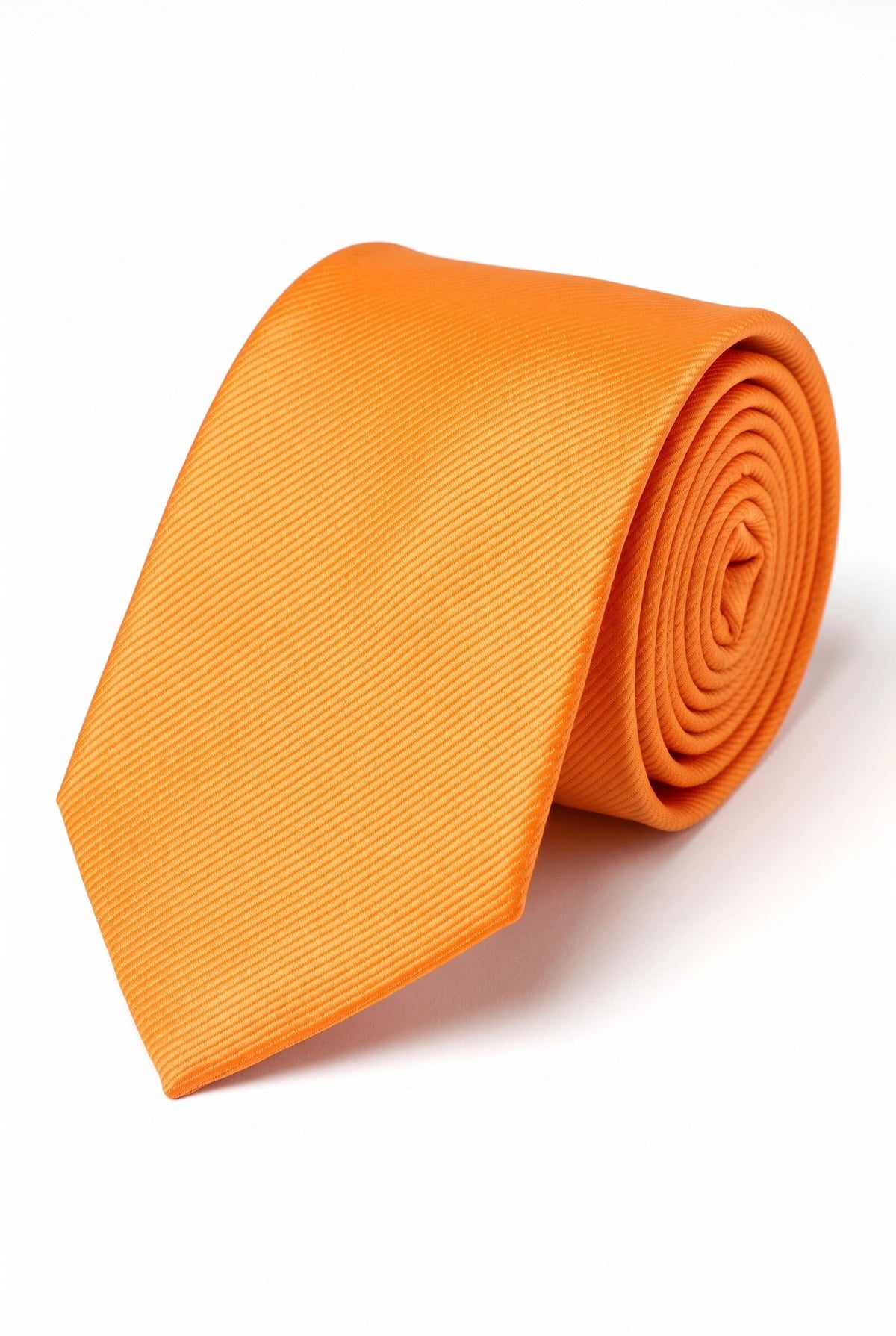 Corbata naranja delgada de 6 cm para hombre, color liso.