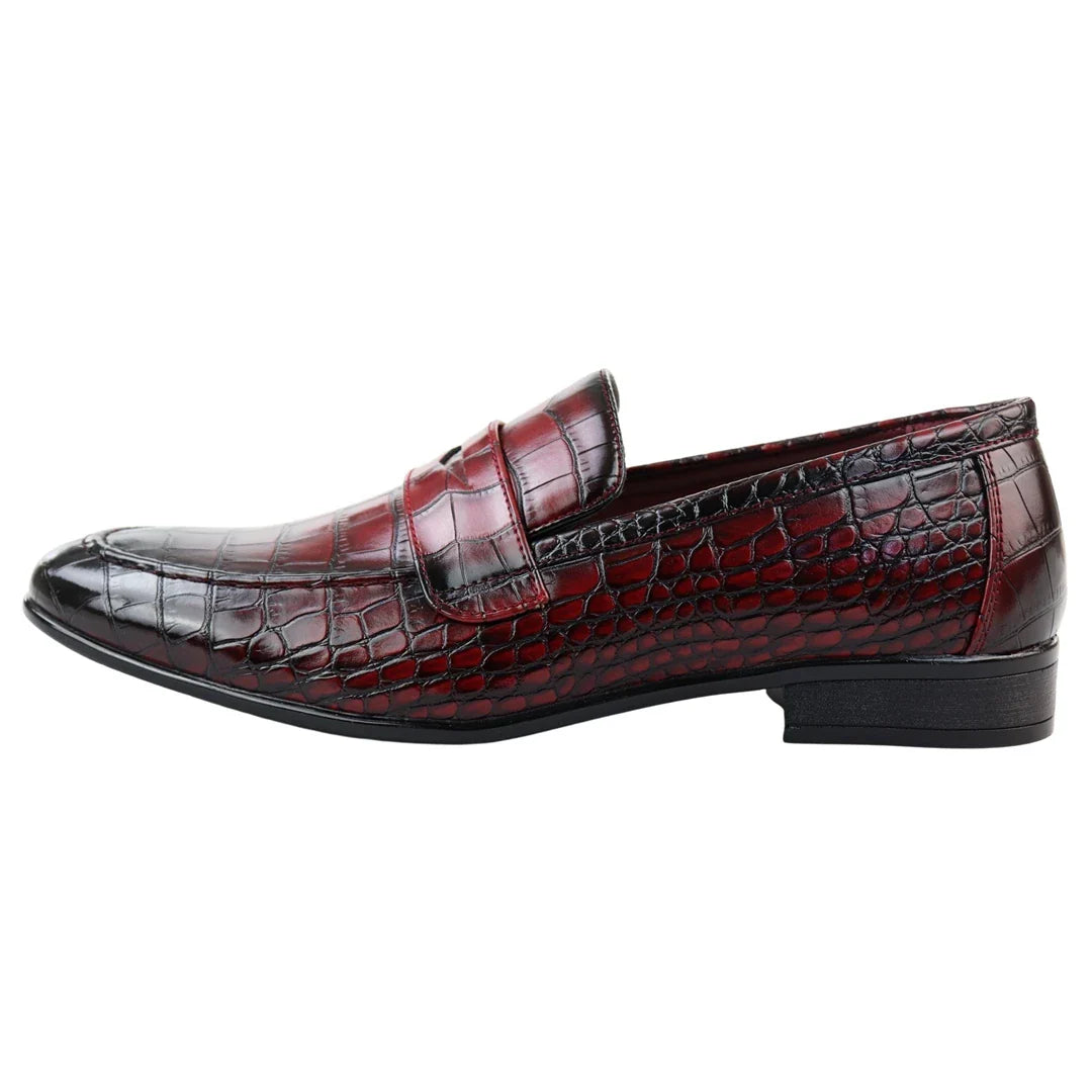 Mocasines rojos formales para hombre