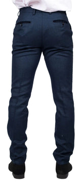 Arthur - Pantalones azul marino de ojo de perdiz para hombre