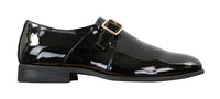 Fiorello 2322 - Zapatos de hombre de charol con hebilla, sin cordones, brillantes, elegantes, informales y formales, diseño italiano.