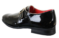 Fiorello 2322 - Zapatos de hombre de charol con hebilla, sin cordones, brillantes, elegantes, informales y formales, diseño italiano.