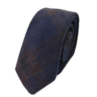 281 - Corbata y pañuelo de lana tweed azul con estampado de espiga para hombre, 2"