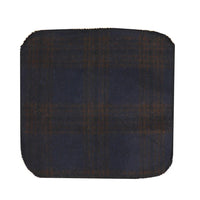 281 - Corbata y pañuelo de lana tweed azul con estampado de espiga para hombre, 2"
