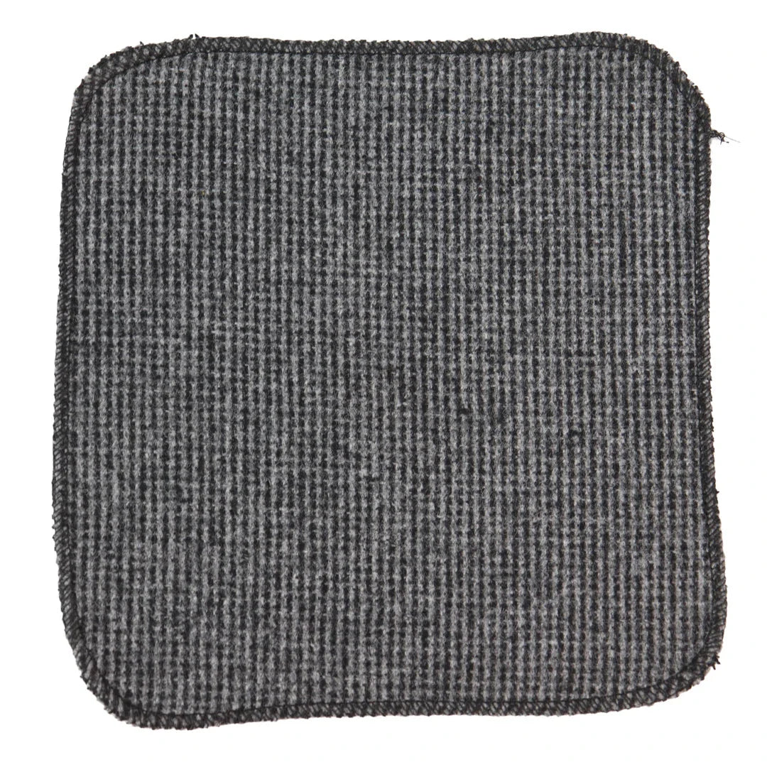 281 - Corbata y pañuelo de lana tweed gris con estampado de espiga para hombre, 2"