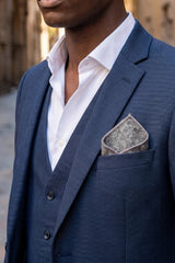 Pañuelo de bolsillo de tweed gris para hombre