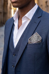 Pañuelo de bolsillo de tweed gris para hombre