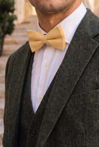 Pajarita beige de doble capa para hombre