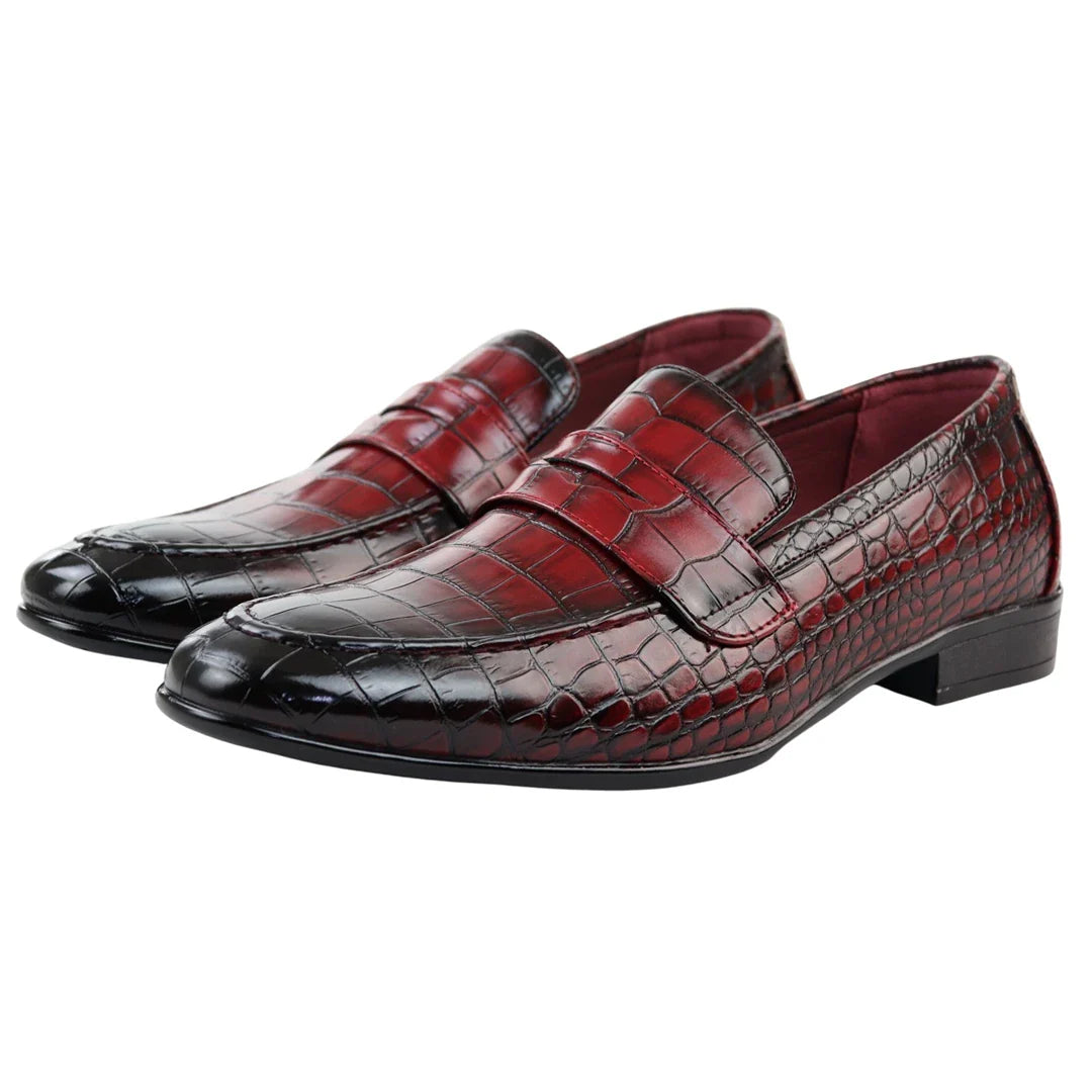 Mocasines rojos formales para hombre
