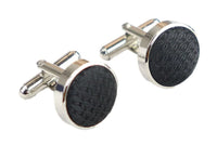 Conjunto de regalo de corbata negra texturizada de seda satinada con pañuelo de bolsillo, gemelos y corbata de satén mate.