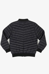 Chaqueta bomber acolchada ligera con cremallera para hombre, color negro.