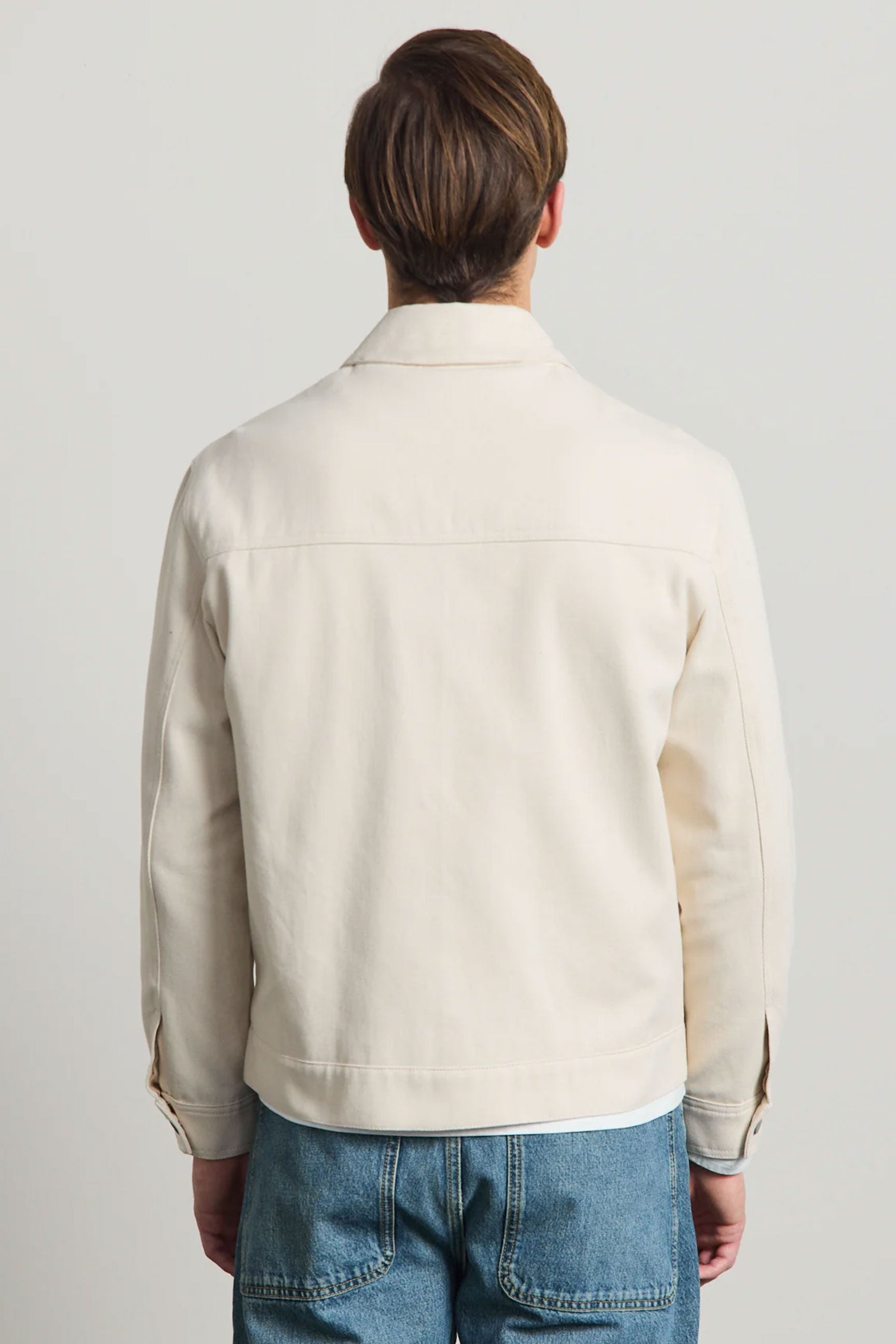 Chaqueta de sarga de algodón beige para hombre - Sobrecamionera