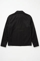 Chaqueta Harrington impermeable negra con cuello para hombre