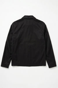 Chaqueta Harrington impermeable negra con cuello para hombre