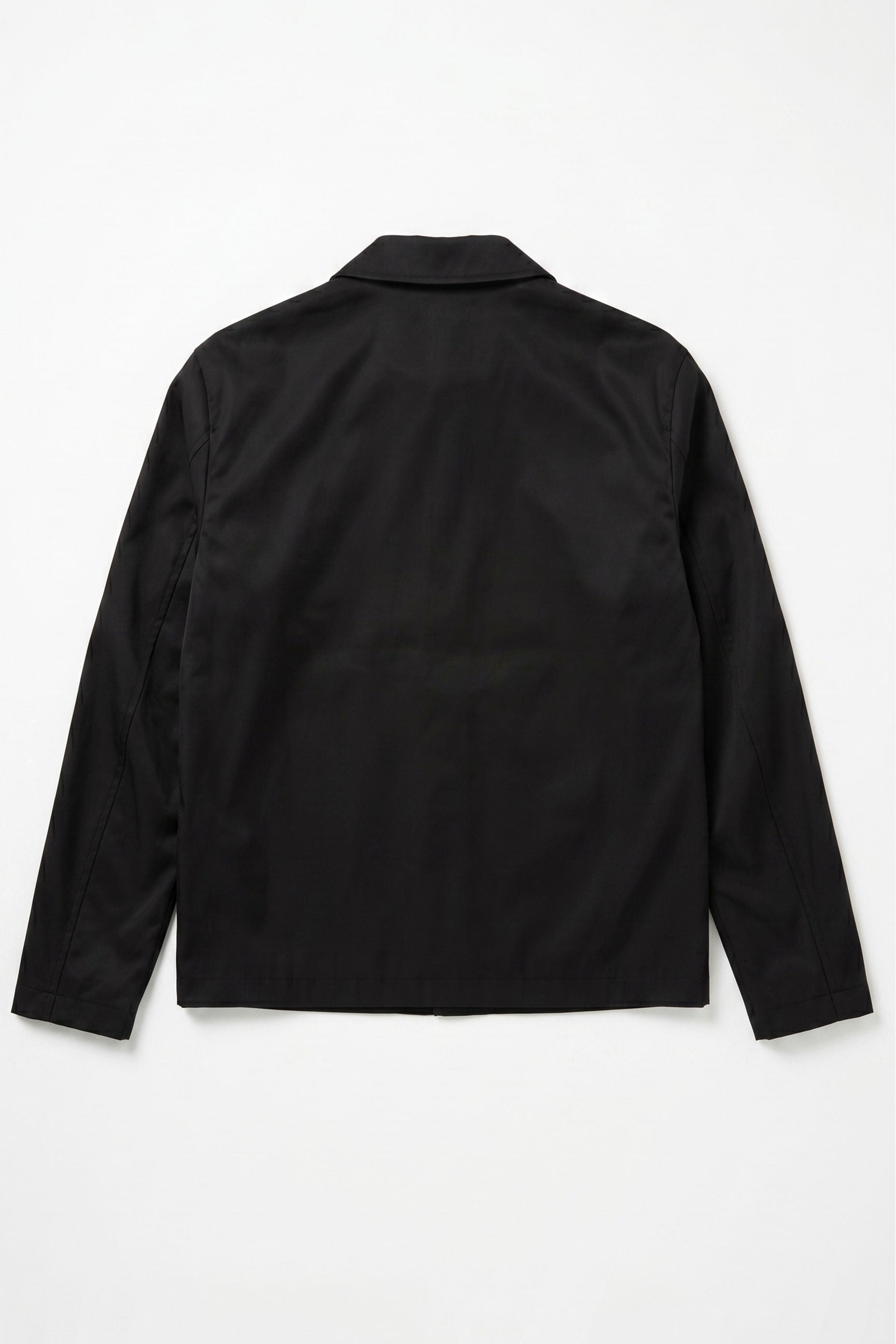 Chaqueta Harrington impermeable negra con cuello para hombre