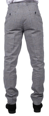 Arriga - Pantalones de hombre a cuadros grises y azules