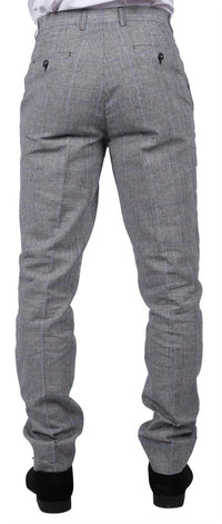 Arriga - Pantalones de hombre a cuadros grises y azules