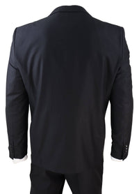 Traje clásico de tres piezas para hombre en color negro.