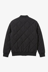 Chaqueta bomber acolchada ligera reversible 2 en 1 para hombre, color negro y beige.