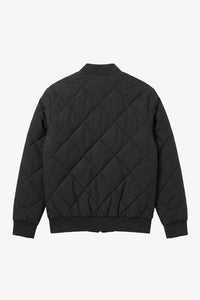 Chaqueta bomber acolchada ligera reversible 2 en 1 para hombre, color negro y beige.