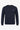 Sudadera de manga larga elástica con cuello redondo y mezcla de algodón azul marino para hombre