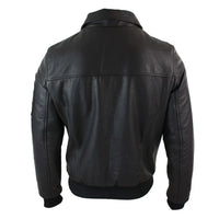 Chaqueta bomber clásica de piloto Harrington de cuero marrón para hombre