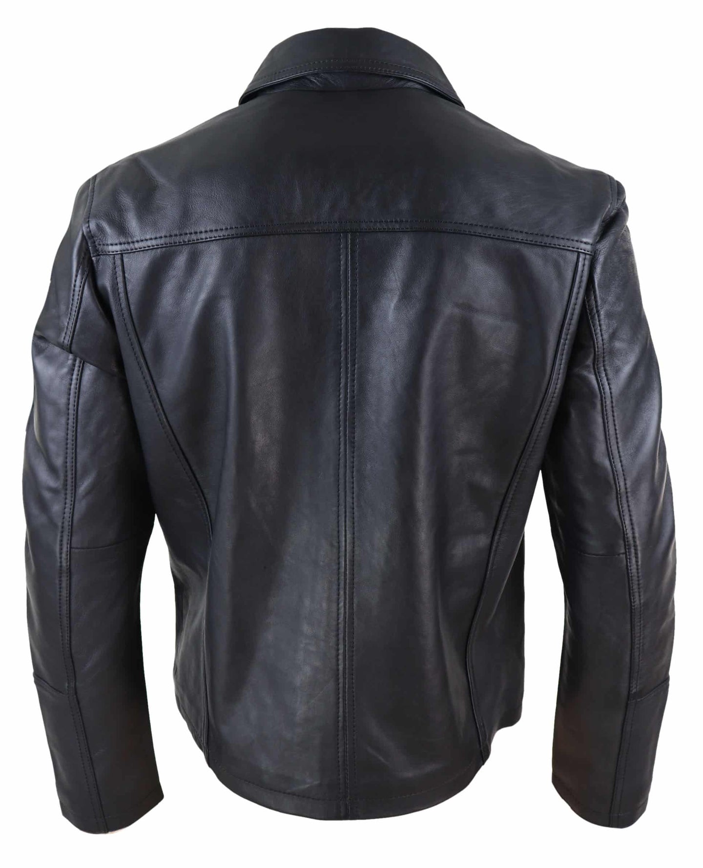 Chaqueta de cuero Nappab suave negra para hombre