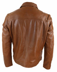 Chaqueta de hombre de piel auténtica suave Nappab color tostado