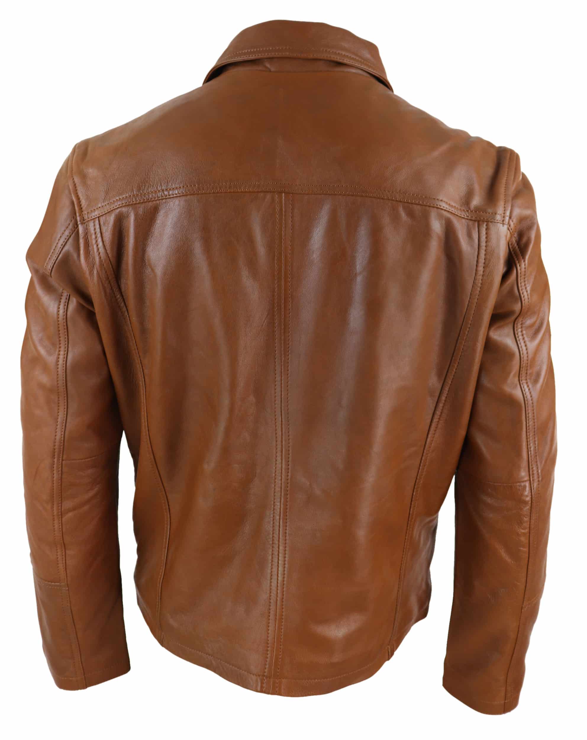 Chaqueta de hombre de piel auténtica suave Nappab color tostado