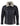 Chaqueta de hombre de cuero auténtico negro y marrón con cuello de piel de oveja y cierre de cremallera corto con botones - Negro