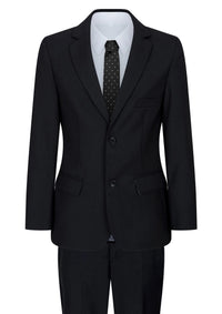 Traje negro de 5 piezas para niño: blazer, chaleco, camisa, corbata, pantalón. Ideal para bodas y funerales.