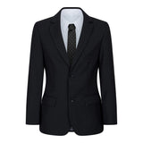 Traje negro de 5 piezas para niño: blazer, chaleco, camisa, corbata, pantalón. Ideal para bodas y funerales.