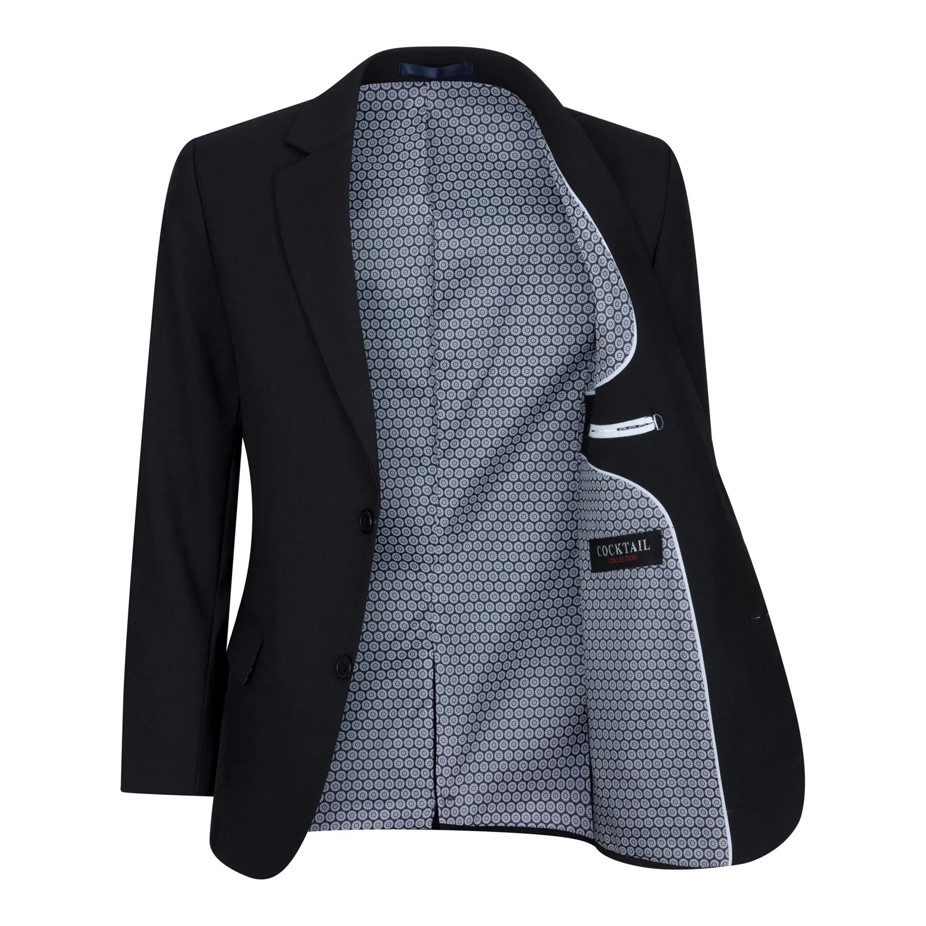 Traje negro de 5 piezas para niño: blazer, chaleco, camisa, corbata, pantalón. Ideal para bodas y funerales.