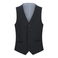 Traje negro de 5 piezas para niño: blazer, chaleco, camisa, corbata, pantalón. Ideal para bodas y funerales.