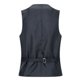 Traje negro de 5 piezas para niño: blazer, chaleco, camisa, corbata, pantalón. Ideal para bodas y funerales.